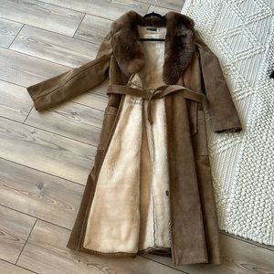 Leather and suede vintage coat saks 5th avenue